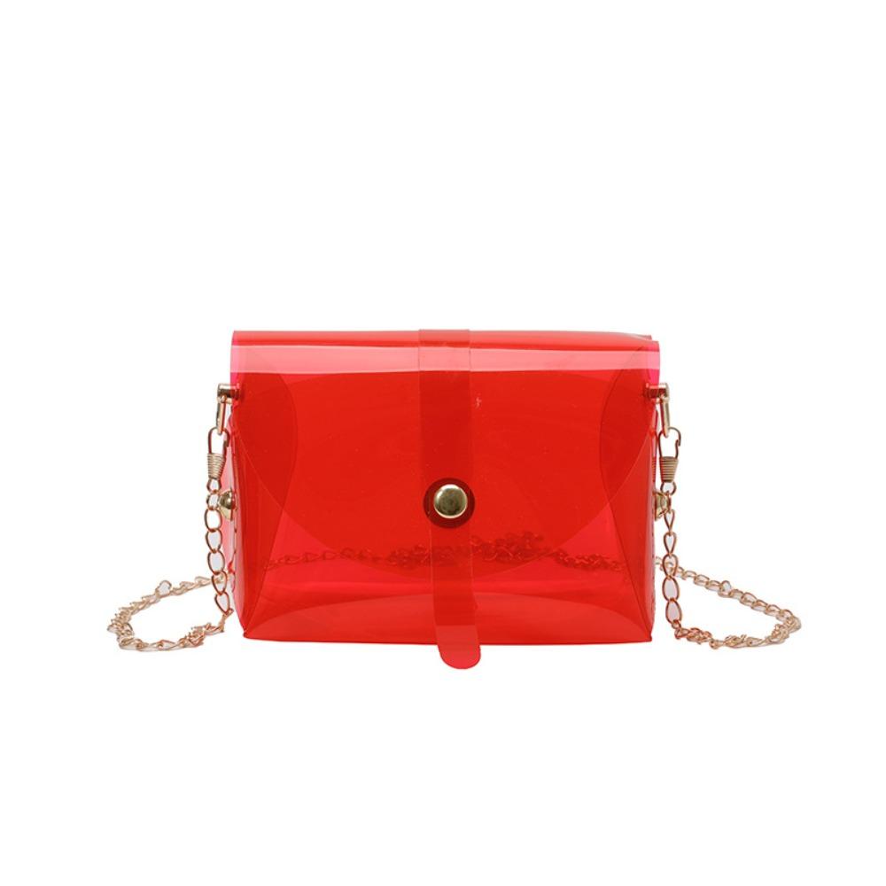 Kawaii Transparent Crossbody Bag Candy Color Mini Lipstick Bag Trendy Jelly Shoulder Bag  Female