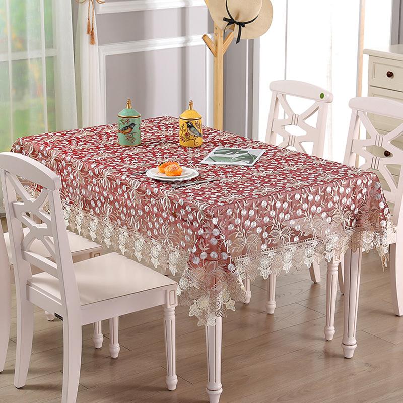 New European Tv Cabinet Tablecloth Lace Cloth Art Rectangular Round Table Wash Free Multifunctional Dust Cover