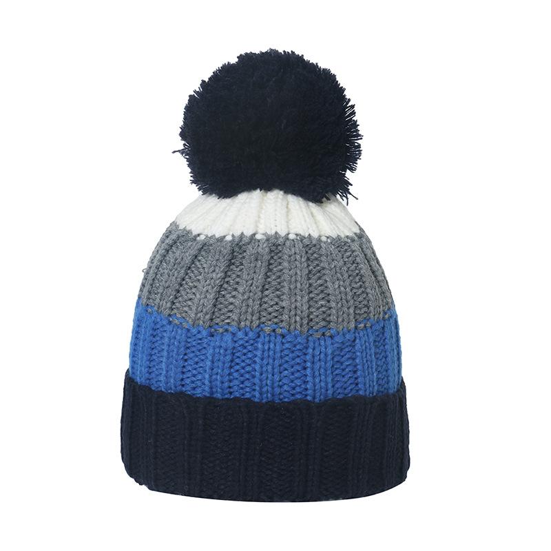 Зимняя шапка мужская осенне-зимняя новая цветная полосатая шерстяная шапка флисовая утолщенная лыжная шапка вязаная шапка мужская
