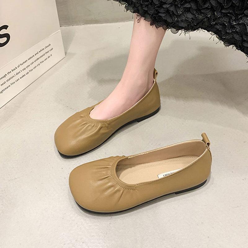 Натуральная кожа весна осень ручной работы балетки балетки женские лоферы удобные мягкие кожаные женские балетки