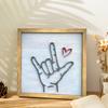 Деревянное украшение «Любовь» «Я люблю тебя» Язык жестов Украшение для дома в фермерском доме Настенная картина Фоторамка Подарок на День святого Валентина Дни рождения