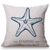 18" Home Decor Sofa Throw Pillows Sea Marine Life Star Fish Seashell Sea Horse Sofa Cushion Home Decor Cotton Linen Chair Pillow