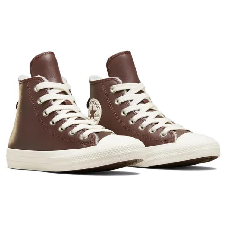 Converse Chuck Taylor All Star Кожаная подкладка из искусственного меха - Eternal Earth Brown Женские кроссовки Egret A07946C