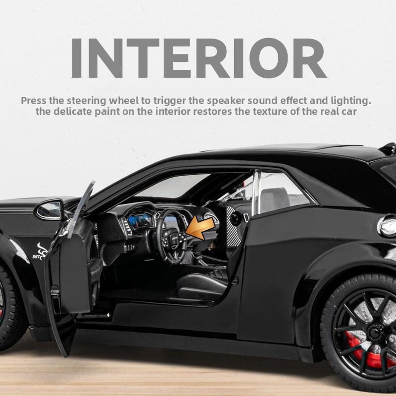Car Model Alloy Dodge Srt Hellcat With Sound Light For Kids Playroom
