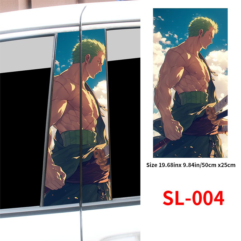 Car Stickers Zoro Amine Car B-pillar Vinyl Decal Waterproof Auto Center Pillar Sticker Cover Scratches Vehicle Decor Accessories