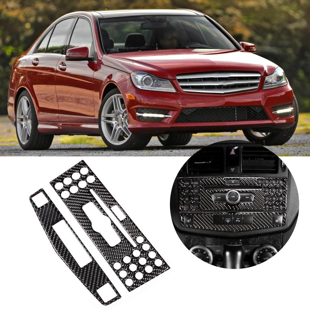 Накладка на панель навигации центральной консоли из углеродного волокна для Mercedes Benz C Class W204 2005 2012