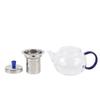 252ml Glass Teapot with Removable Infuser Clear Tea Kettle Blooming Loose Leaf Tea Maker Thickened