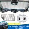 Для Hyundai Tucson L NX4 2022 2023 Солнцезащитный козырек Защита от солнца на лобовое стекло Обложка для паспорта Защита от УФ-лучей Интерьер автомобиля