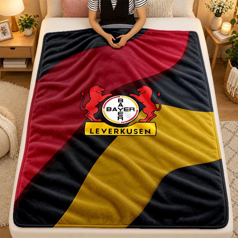 Flannel BlanketBayer Leverkusen Football Warm Soft Throw Blanket for Indoor Sofa Bed Living Room Use