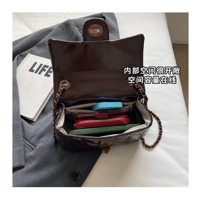 Ielgy High-End Bag Niche Design Fashionable Diamond Chain Shoulder Messenger Bag