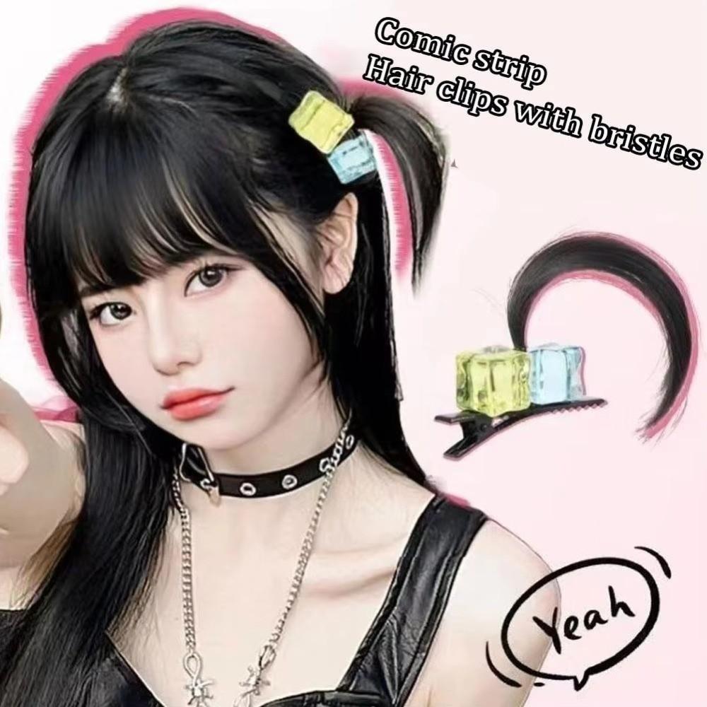 Cute Wig Hair Clips Anime Square Hairpin Sweet Wig Catch Clip Girls Accessories