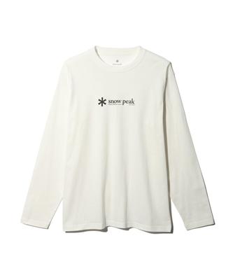 Snow Peak Мягкая хлопковая футболка с длинным рукавом с логотипом, размер XS, белая, SW-25SU401, идеально подходит для фестивалей, кемпинга и активного отдыха