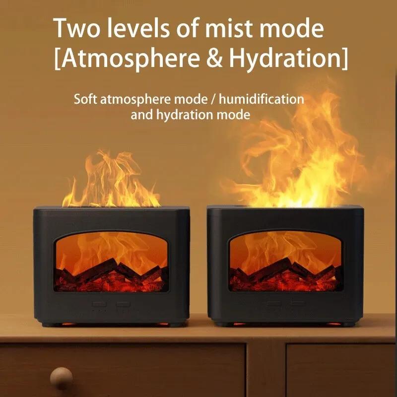 2025 для увлажнителя воздуха Flame Air Humidifier, увлажнитель эфирных масел, портативный USB-диффузор ароматов Type-C с цветным светодиодным ночным светом
