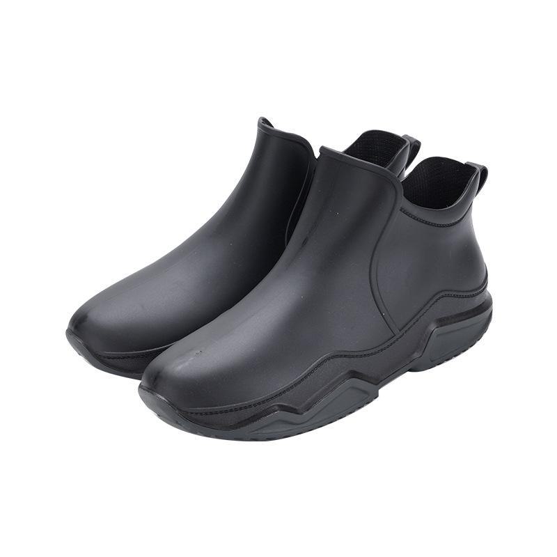 Мужские нескользящие водонепроницаемые высокие резиновые сапоги с бархатистым хлопком, устойчивые к кислотам и щелочам.