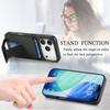 For iPhone 17 Pro Case Card Holder Carbon Fiber Texture Leather Coated TPU Phone Cover