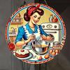 Винтажная круглая металлическая настенная табличка 8 дюймов, Ретро алюминиевый плакат с цветами для кухни