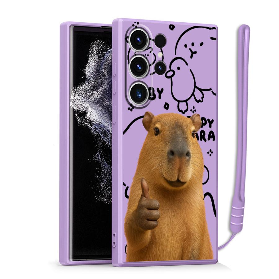 Чехол для телефона для Samsung Galaxy S25 S25Edge S23 S22 Note 20 10 Ultra S21 Plus S20 FE S24 Ultra Капибара Милый Новый