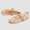 White Pearl Mesh Embroidery Ballet Flats Women Elegant String Bead Flat Sandals Light Summer Mary Jane Shoes Zapatos De Mujer
