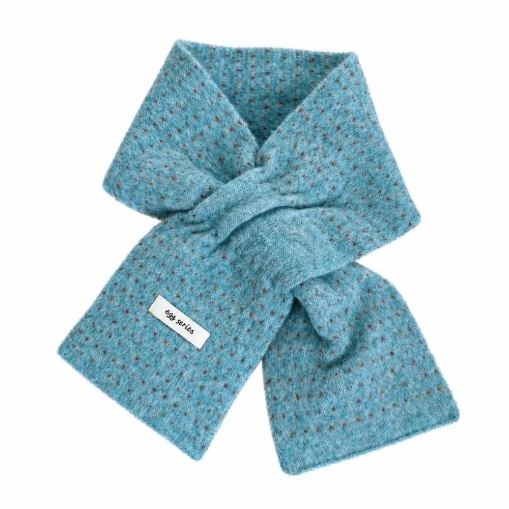 Soft Knitted Neck Scarf Dotted Pattern Short Winter Scarf Korean Style Cross Scarf Daily Outfits
