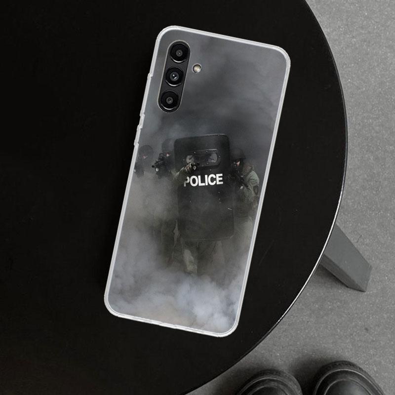 Чехол для телефона Police SWAT FBI для Samsung Galaxy A17 A16 A26 A36 A56 A57 A37 A15 A25 A35 A55 A14 A24 A34 A54 A13 A23 A33 A53