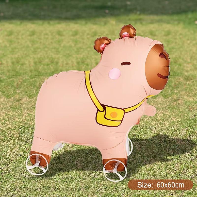 4D Cartoon Foil Balloons Elephant Stand Walking Balloon With Wheel For Kids Birthday Party Decoration Baby Shower