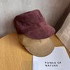 Solid Fashion Color Suede Women Casual Flat Top Hat For Autumn Winter And