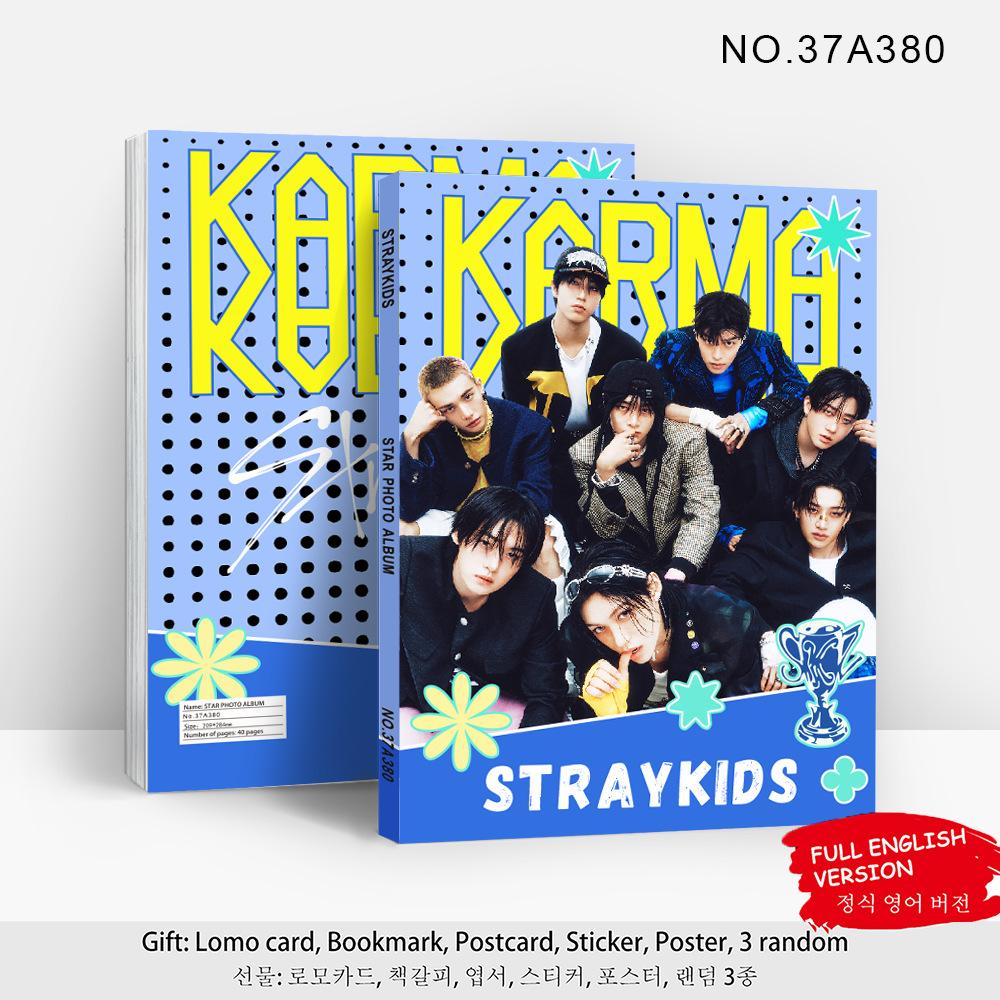 Страницы Stray Kids Горячий Фотоальбом Karma Do It Version Фотоальбом С Ломо-Карточками Закладка Открытка Наклейка Постер Для Поклонников Подарок 80 Детский