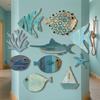 10Pcs Retro Ocean Animal Decoration Wall Art Fish Wall Decor Vintage Fish Decorative Plate  Hawaiian