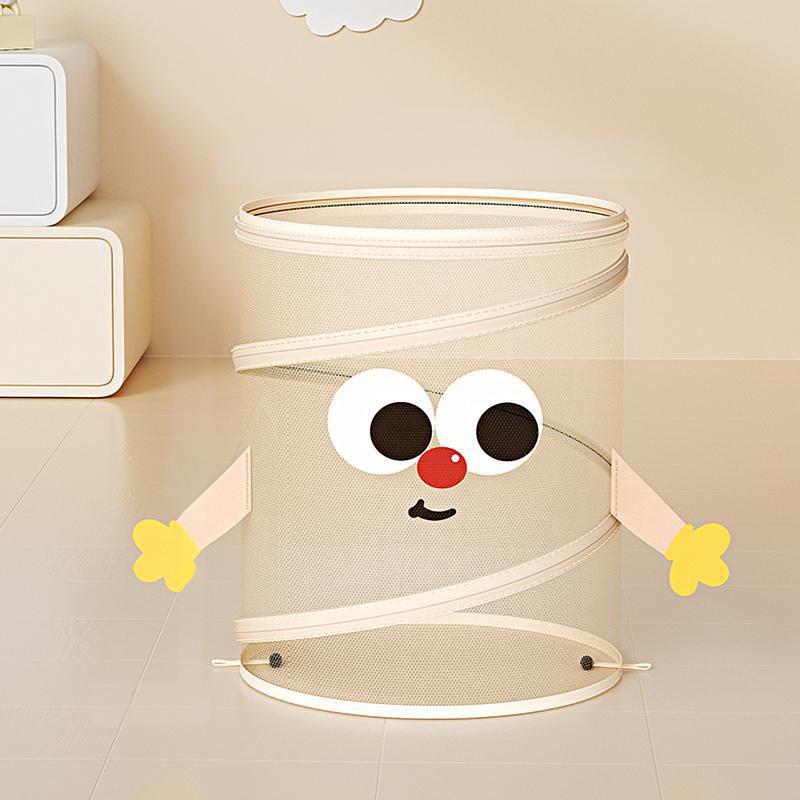 1PC Foldable Mesh Design Dirty Clothes Basket High-quality With Lid Durable Toys Basket Large Capacity For Bathroom