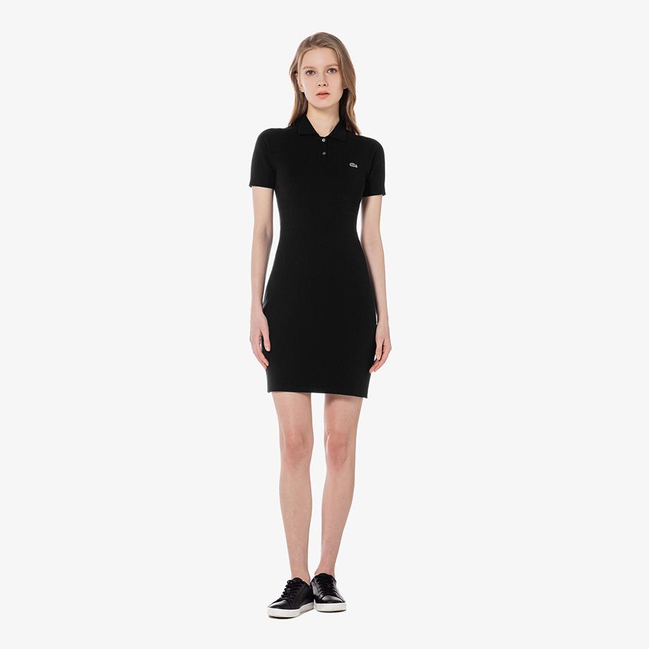 Lacoste Женское платье-свитер с коротким рукавом и косами EF382E-55G031