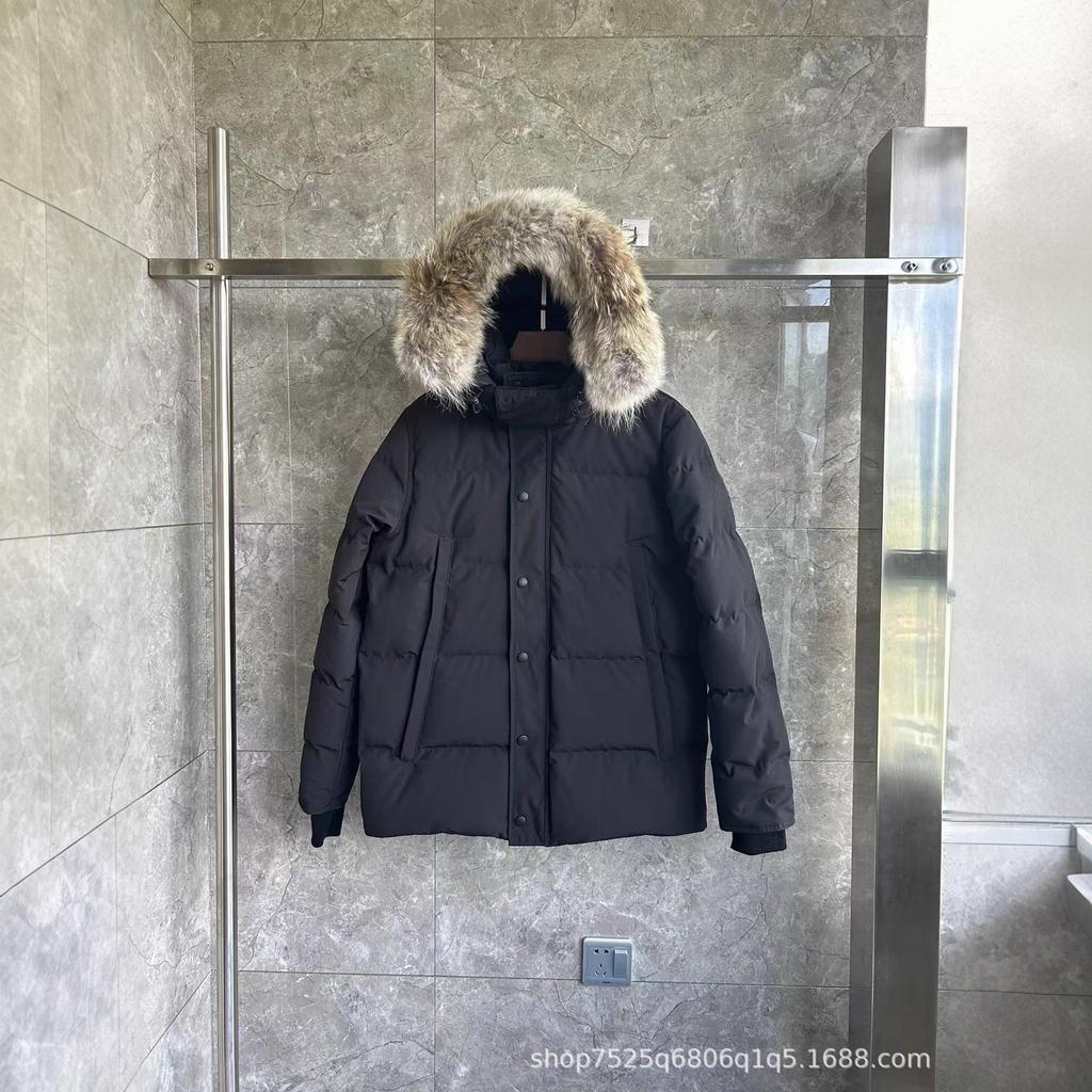 Wyndham parka jiacket fur and badge goose down jacket men's and women's clothing