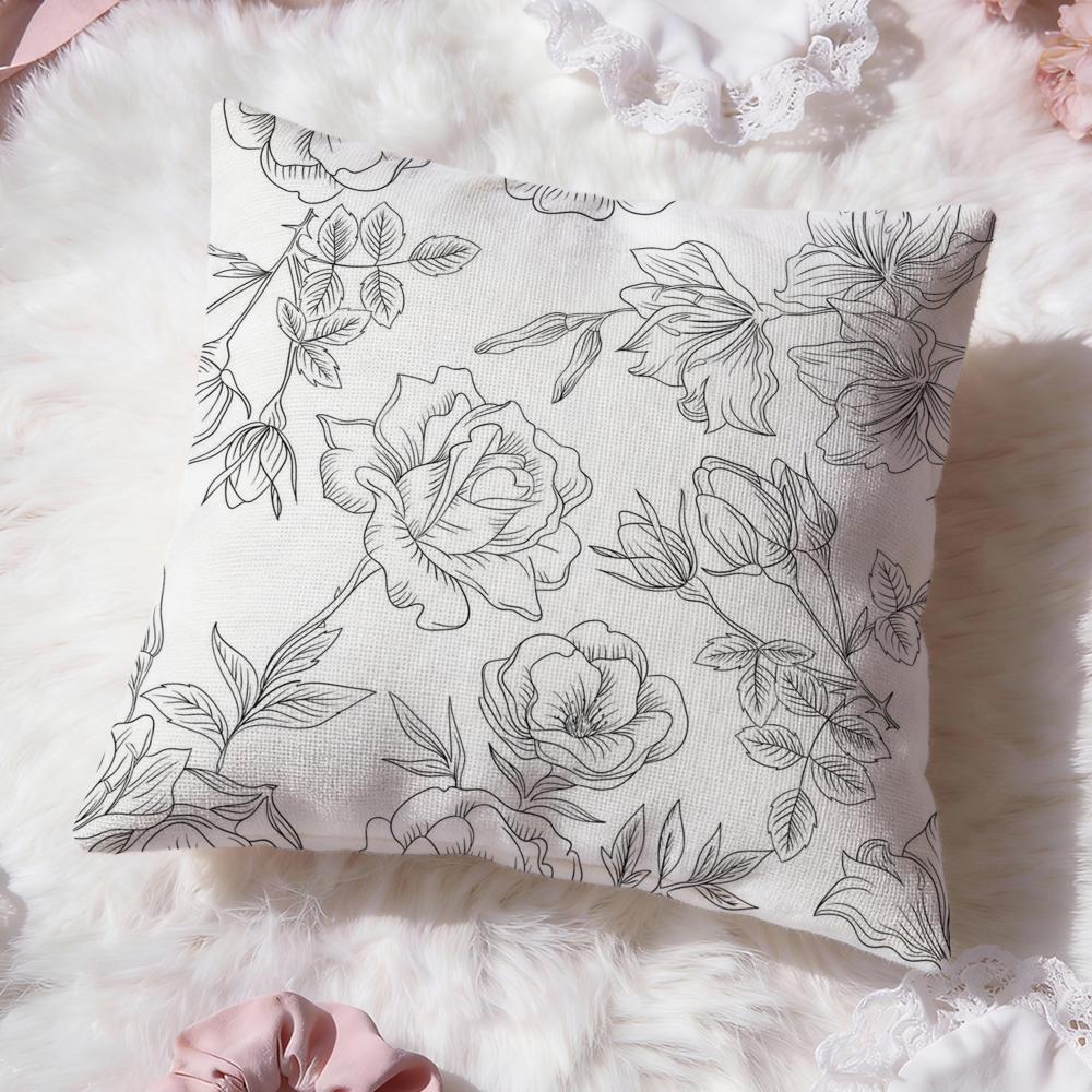 flower pattern Cushion Cover Premium Comfort Reversible Pillow Cove Two in One Design for Any Room Car Interior