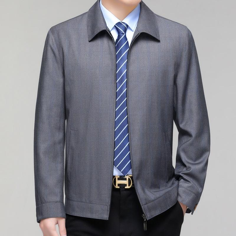 Высококачественные мужские куртки для весны и осени, модные модели для джентльменов среднего и пожилого возраста, легкие роскошные куртки для деловых людей.