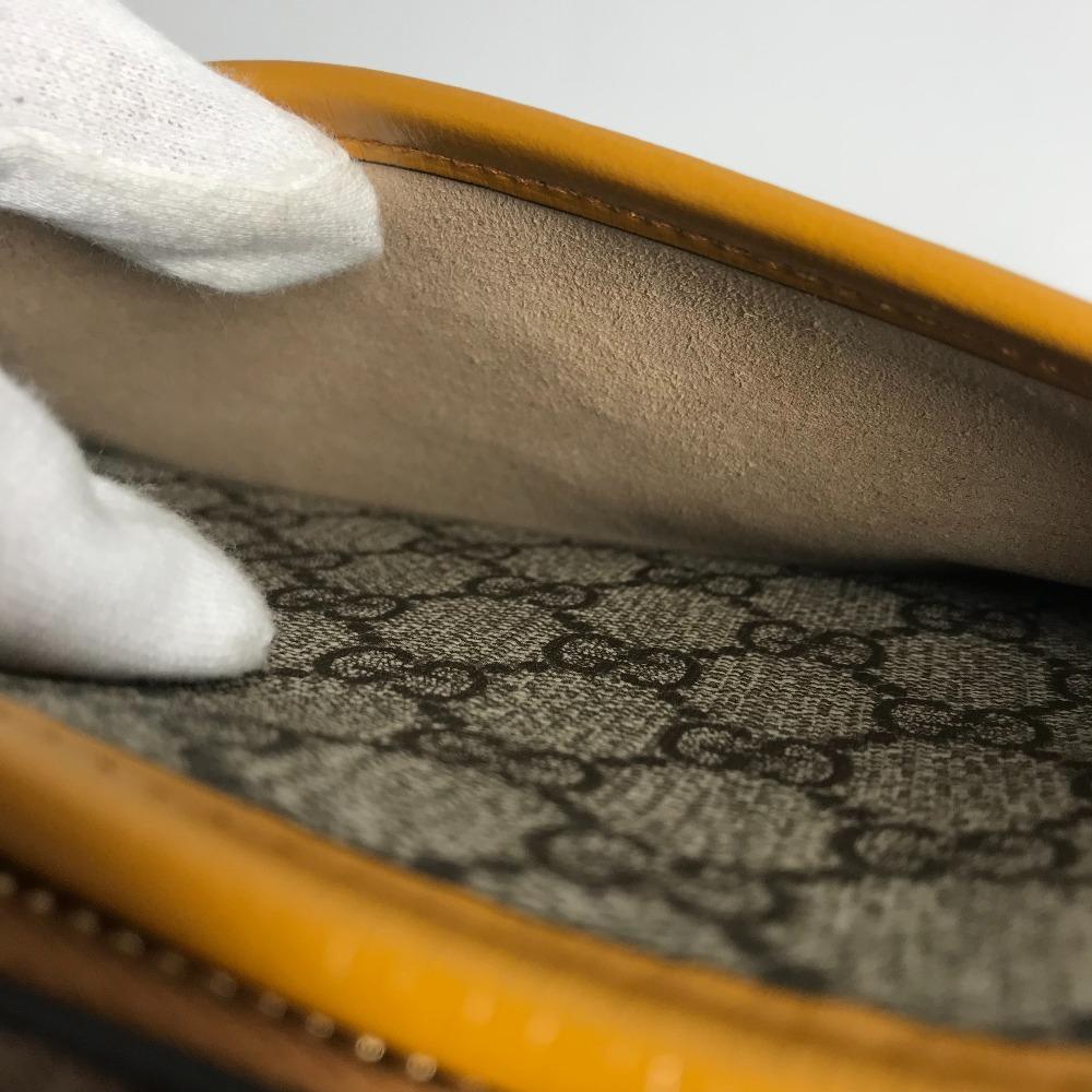GUCCI 625764 GG Supreme GG logo Clutch bag pouch with handle Beige/Yellow Unused