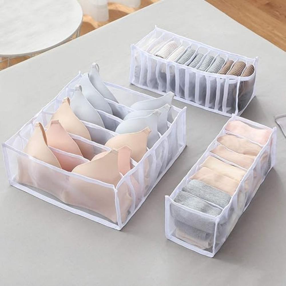3 Set Underwear Organizer Foldable Bra Underwear Organizer Drawer Divider Storage Organizer Socks, Ties, Bras, Women Underwear Storage Compartment Box
