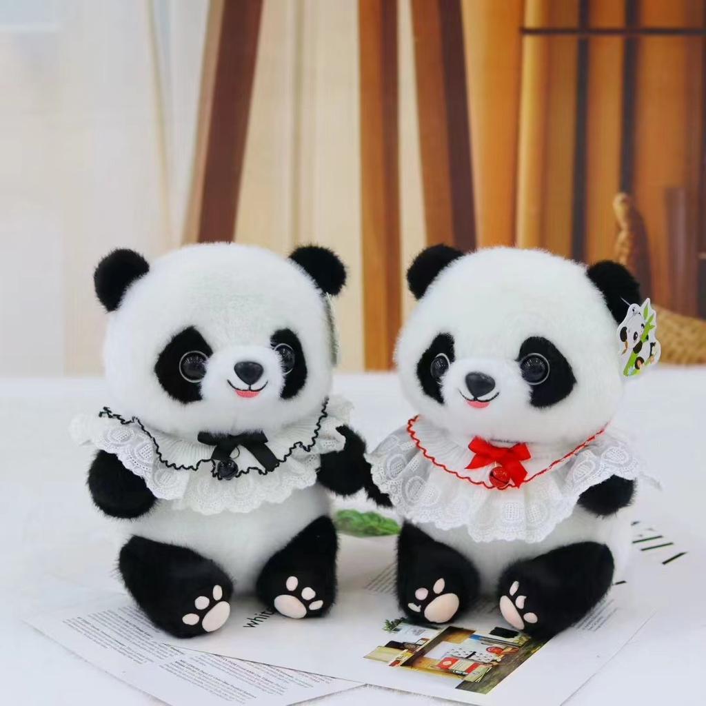 Милая кукла панда, плюшевая игрушка с цветком, кукла гигантская панда, тряпичная кукла, детский подарок на день рождения, Чэнду