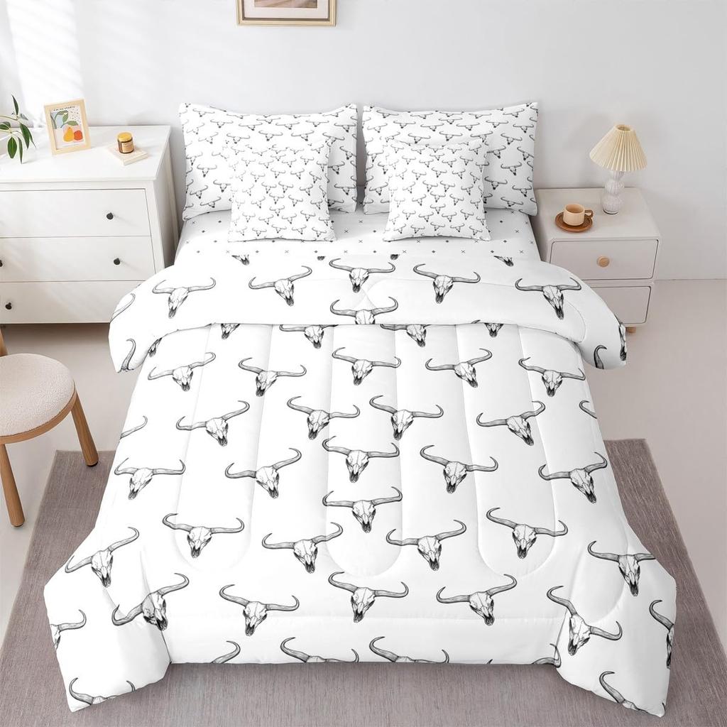 Erosebridal Rustic Farmhouse Comforter Set 7 Pcs Queen,Retro Cabin Lodge Down Comforter,Hunting Bear Deer Bed in a Bag,Country Maple Leaves