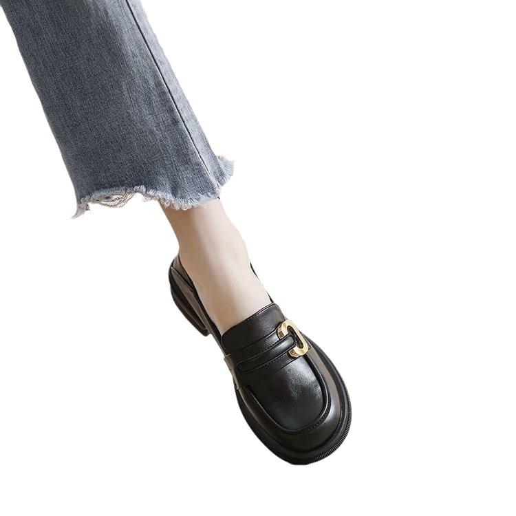 Модные женские туфли на толстой подошве, новые весенне-осенние ретро туфли на плоской подошве, повседневные туфли в британском стиле с мягкой подошвой и толстым каблуком