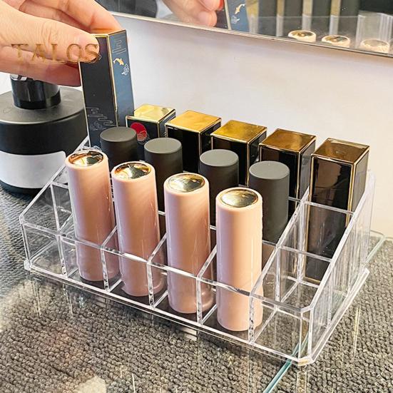 Органайзер для блеска для губ, большая емкость для хранения классификаций, 4 ряда, практичная сетка 12/18/36, подставка для помады, коробка для хранения глазури для макияжа