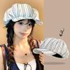 Striped Pattern Peaked Caps Soft Newsboy Cap Niche Style Painter Hat  for Women