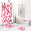 Love Valentine'S Day Shower Curtain Floor Mat Four-Piece Set Bathroom Non-Slip Door Mat Bedroom Carpet
