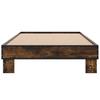 Bed Frame Smoked Oak 100x200 cm Particleboard and Metal