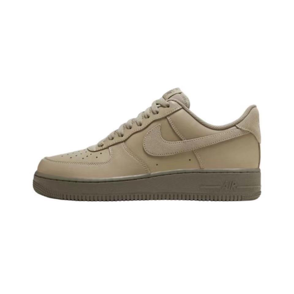 Nike Nike Air Force 1 Нескользящие Устойчивые к истиранию Низкие Кеды для скейтбординга Унисекс Серый Коричневый HQ1176-222(Команда333-)