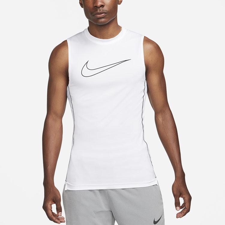 Nike Большой логотип дышащий безрукавный фитнес-топ мужские топы белый DD1989-100