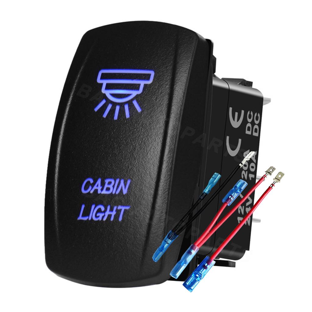 Marine Rocker Switch 12V Blue Led Light Bar Car Switch Jumper Wires Kit for ATV Polaris Camper OFF Road 4x4 Truck Schoolbus Boat Battery Switches5