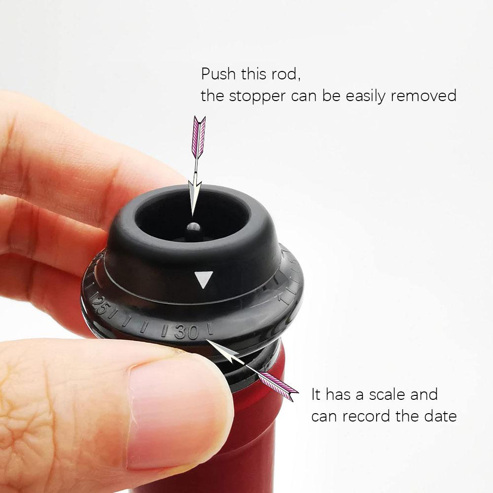 Вакуумный насос для вина с пробкой для бутылок, силиконовая пробка для вакуумного уплотнения, вакуумный упаковщик Wine Saver Preserver, черный