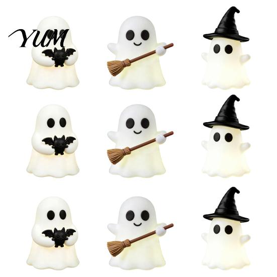 Cute Party Favors for Kids Halloween Luminous Mini Ghost Figurines, Glow in The Dark Decorative Miniatures Miniature Statue Micro Landscape,