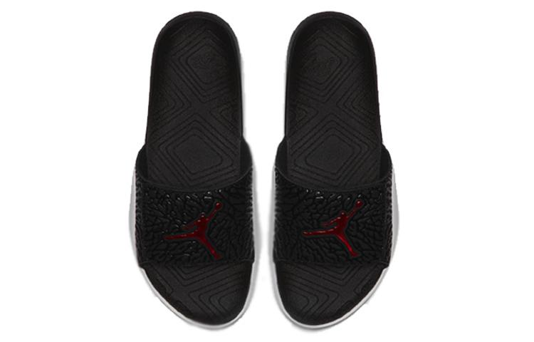 Шлепанцы Air Jordan Hydro 7 V2 Black Red Burst Crack 'Black' BQ6290-016