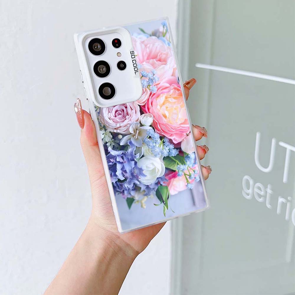 N48 Ваза с цветочным пионом и мягкой каймой, чехол для телефона Samsung S24 S22 S23 Ultra S20 FE A54 A14 A34 A24 A15 Xiaomi POCO X5 Pro Redmi Note 12, твердая задняя крышка