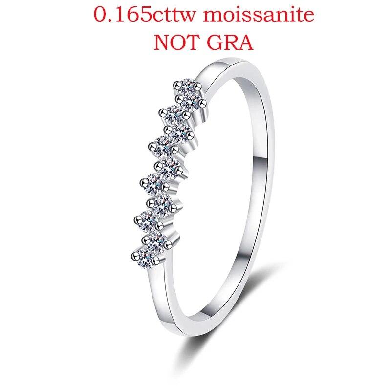0.056-0.1CT 3mm VVS Moissanite Stackable Rings for Women Female Wedding Band Match Diamond S925 Sterling Silver Jewelry